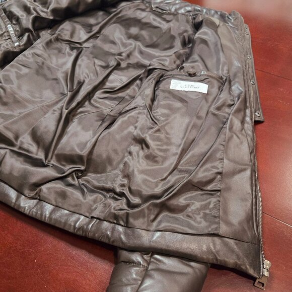 VERSACE COLLECTION Down Filled Leather Moto Jacket - Picture 13 of 16